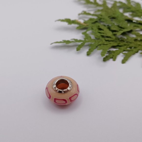 ✨️ Retro pattern pink Pugster charm for Pandora-Style Bracelet 🍀3 for $15 - Picture 5 of 6